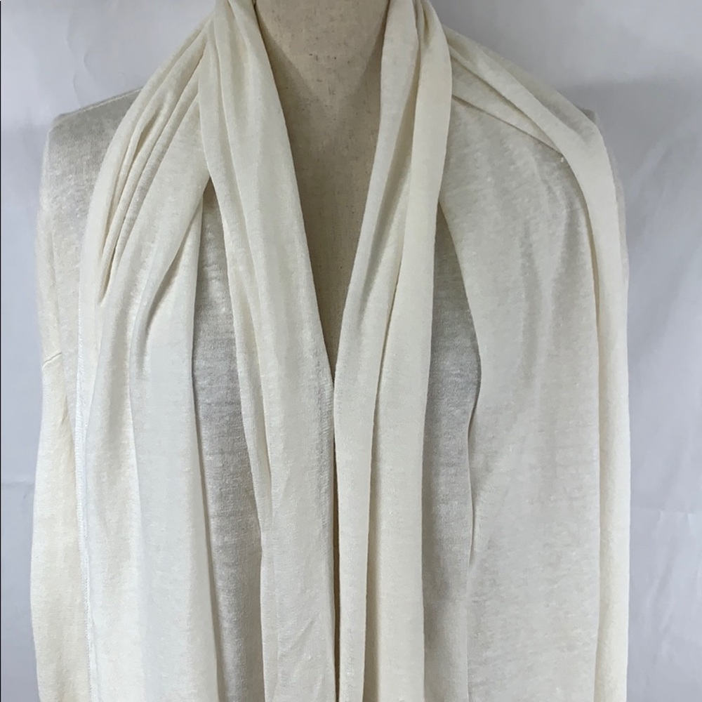 Theory linen & silk off white shawl cardigan - Picture 2 of 8